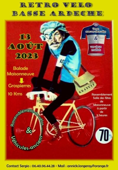 Balade Rétro Vélo Basse Ardèche : Maisonneuve-Grospierres - Chandolas