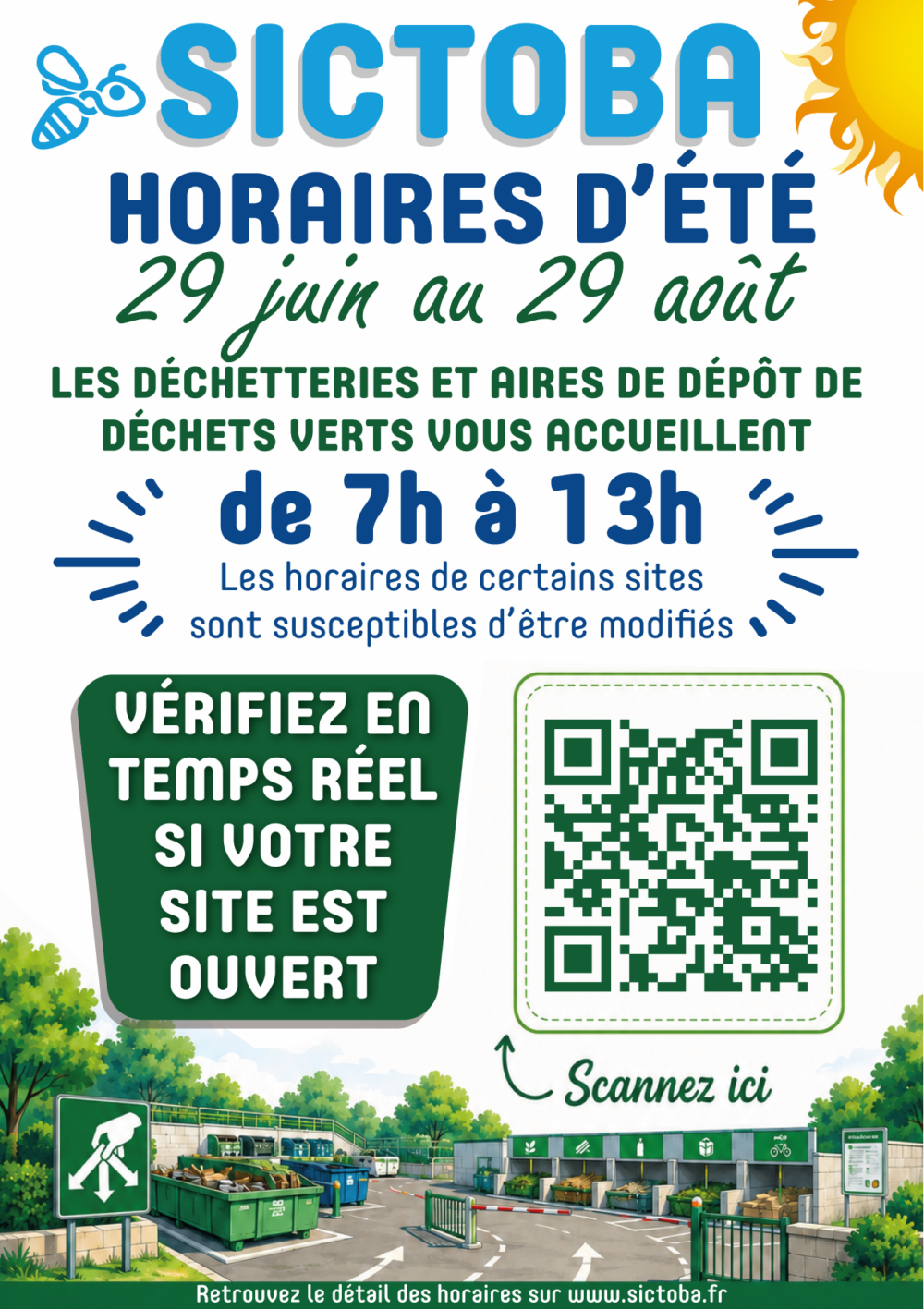 SICTOBA Horaires été
